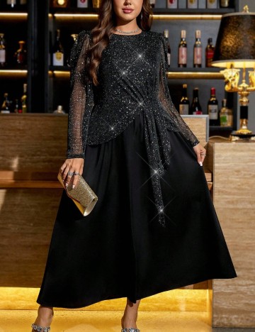 Rochie midi Shein Curve+, negru