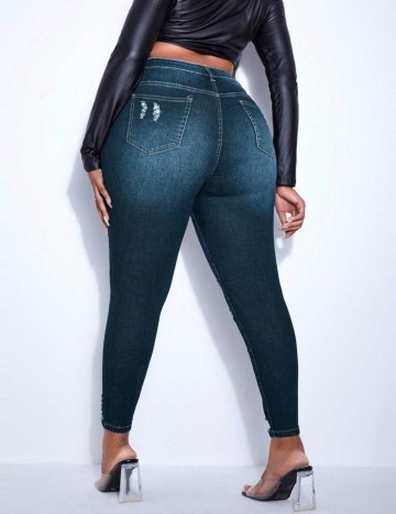 Jeans Shein Curve+, albastru