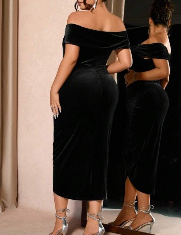 Rochie midi Shein Curve+, negru