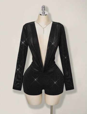 Salopetă scurtă Shein, negru