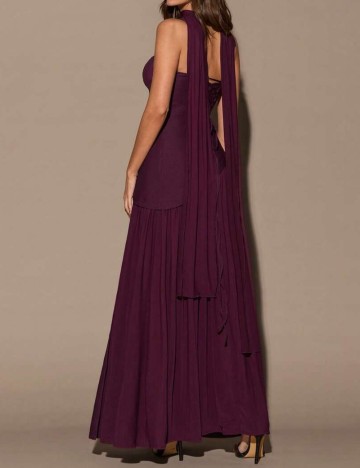 Set rochie și eșarfă Shein, vișiniu