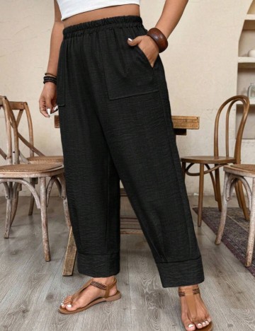 Pantaloni Shein Curve+, negru