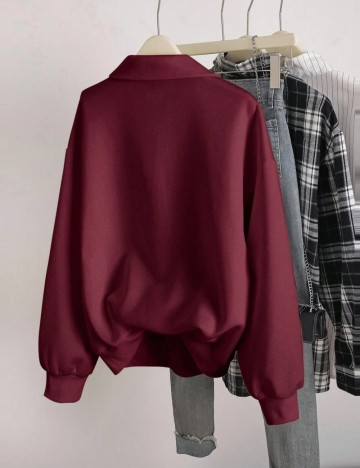 Hanorac Cu Fermoar Shein, vișiniu