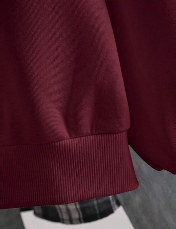 Hanorac Cu Fermoar Shein, vișiniu