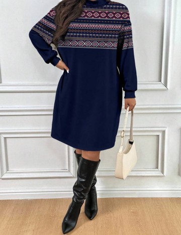 Rochie midi Shein Curve+, albastru