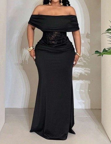 Rochie maxi Shein Curve+, negru