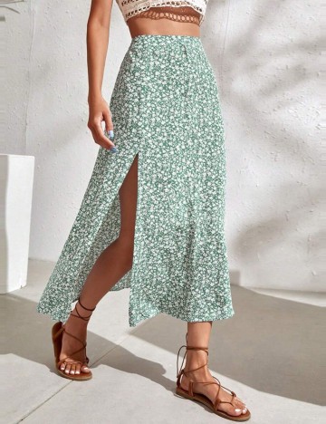 Fustă midi Shein, verde
