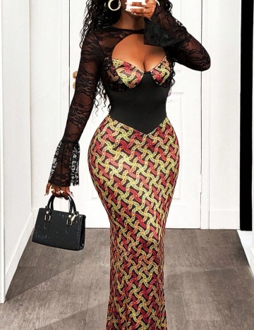 Rochie maxi Shein, mix culori