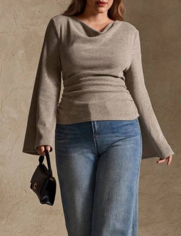 Bluză Shein Curve+, bej