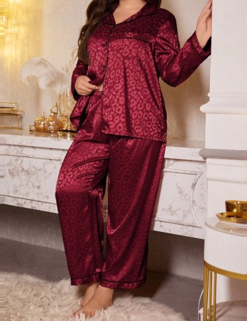 Compleu pijamale Shein Curve+, vișiniu