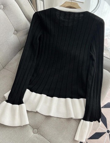 Bluză cu nasturi Shein, negru