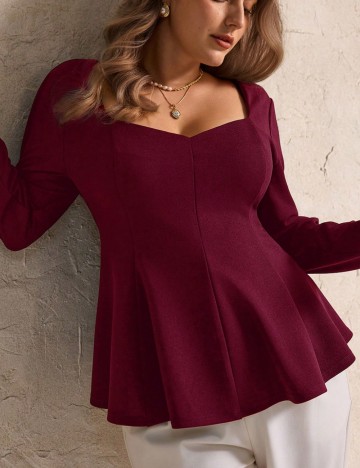 Bluză Shein Curve+, vișiniu