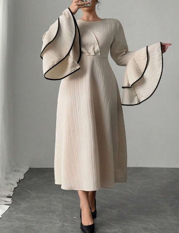 Rochie midi Shein Curve+, bej