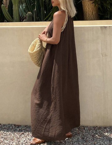 Rochie maxi Shein DAZY, maro