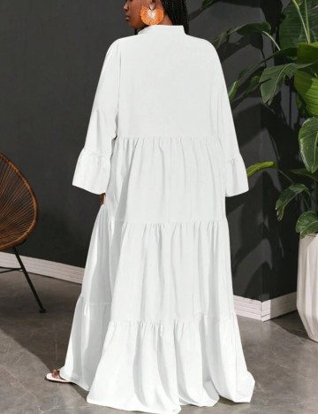 Rochie maxi Shein Curve+, alb