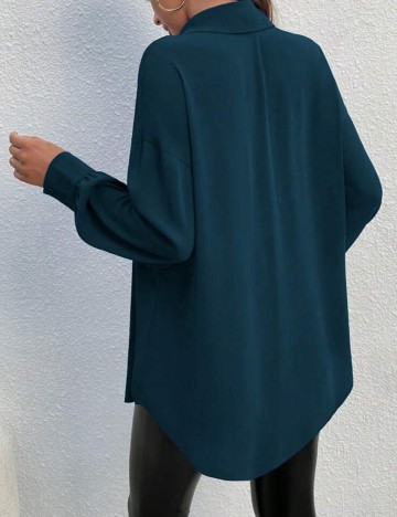 Cămașă Shein Curve+, turcoaz