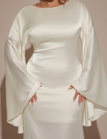 Rochie maxi Shein Curve+, alb