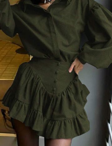 Fustă Pantalon Shein, verde