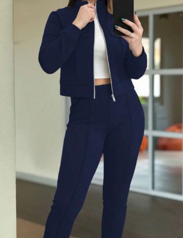 Bluză cu fermoar Shein, albastru