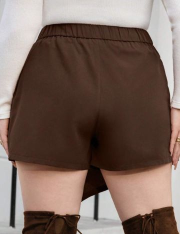 Fustă Pantalon Shein Curve+, maro