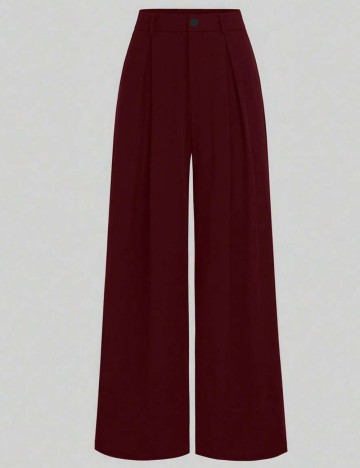 Pantaloni evazați Shein Curve+, vișiniu