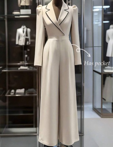 Salopetă lungă Shein, bej