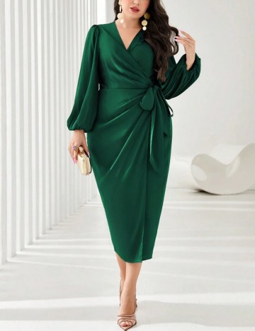 Rochie midi Shein Curve+, verde