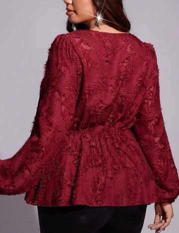 Cămașă Shein Curve+, vișiniu