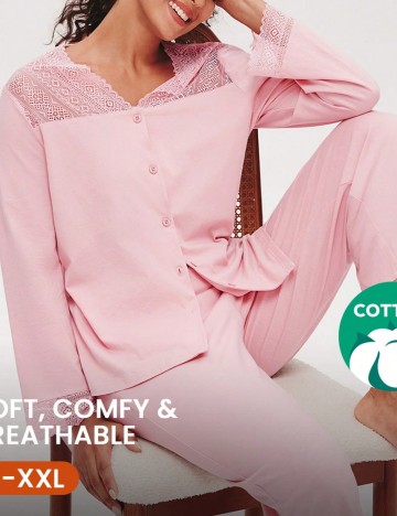 Compleu pijamale Shein, roz