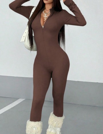 Salopetă lungă Shein, maro