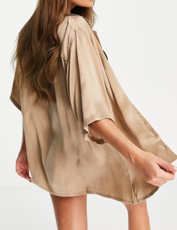 Cămașă cu m&acirc;necă scurtă Zulu & Zephyr, bej