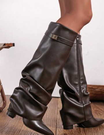 Cizme cu toc Shein, maro