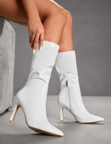 Cizme cu toc Shein, alb