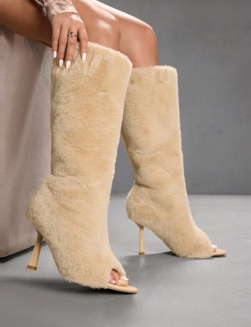 Cizme cu toc Shein, bej