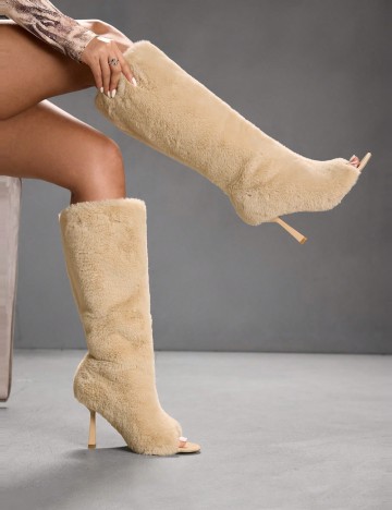 Cizme cu toc Shein, bej
