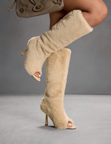 Cizme cu toc Shein, bej