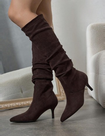 Cizme cu toc Shein, maro