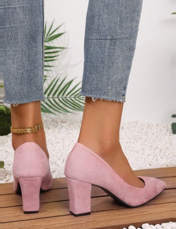 Pantofi cu toc Shein, roz