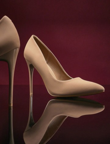 Pantofi cu toc Shein CUCCOO, bej