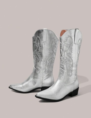 Cizme Shein, argintiu