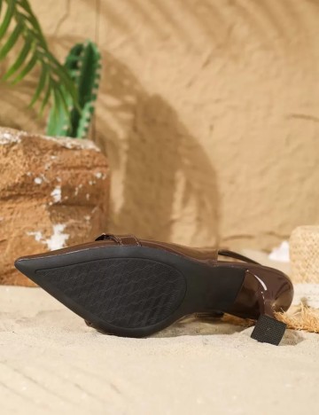 Saboți cu toc Shein, maro