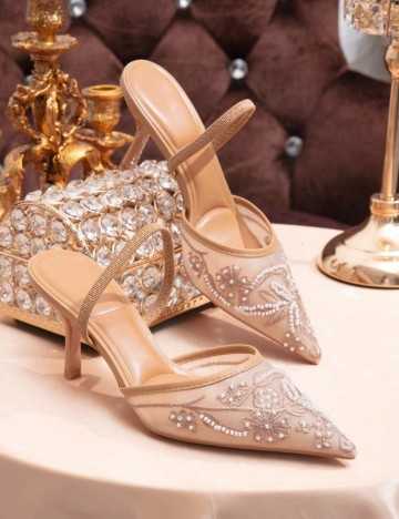 Saboți cu toc Shein, bej