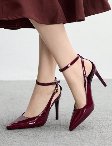 Pantofi cu toc Shein, vișiniu