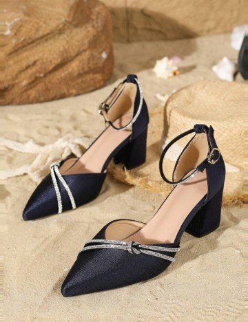 Pantofi cu toc Shein, bleumarin