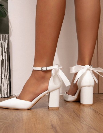 Pantofi cu toc Shein, alb