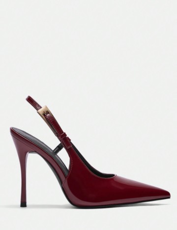 Pantofi cu toc Shein CUCCOO, vișiniu