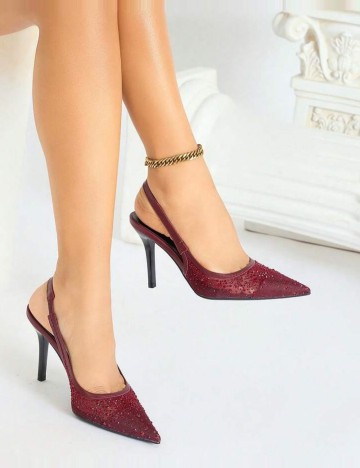 Pantofi cu toc Shein, vișiniu