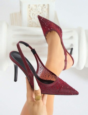 Pantofi cu toc Shein, vișiniu