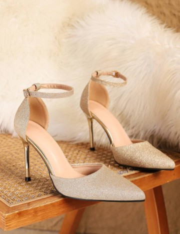Pantofi cu toc Shein, auriu