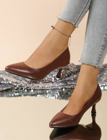 Pantofi cu toc Shein, maro
